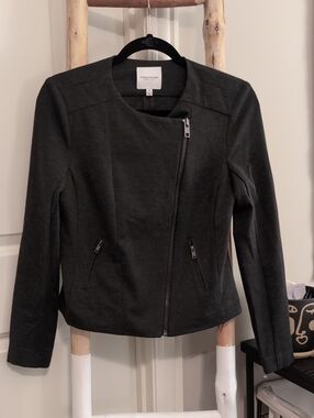 Catherine Malandrino Charcoal Gray Moto Jacket - Small